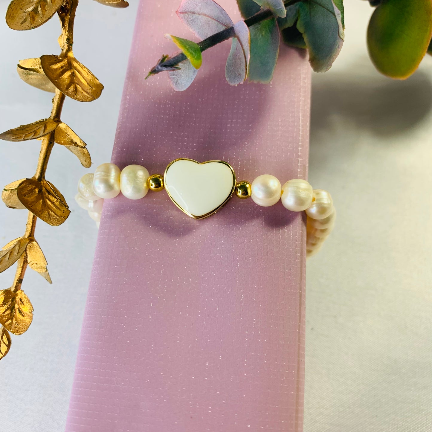 Pulsera De Perlas Corazón W