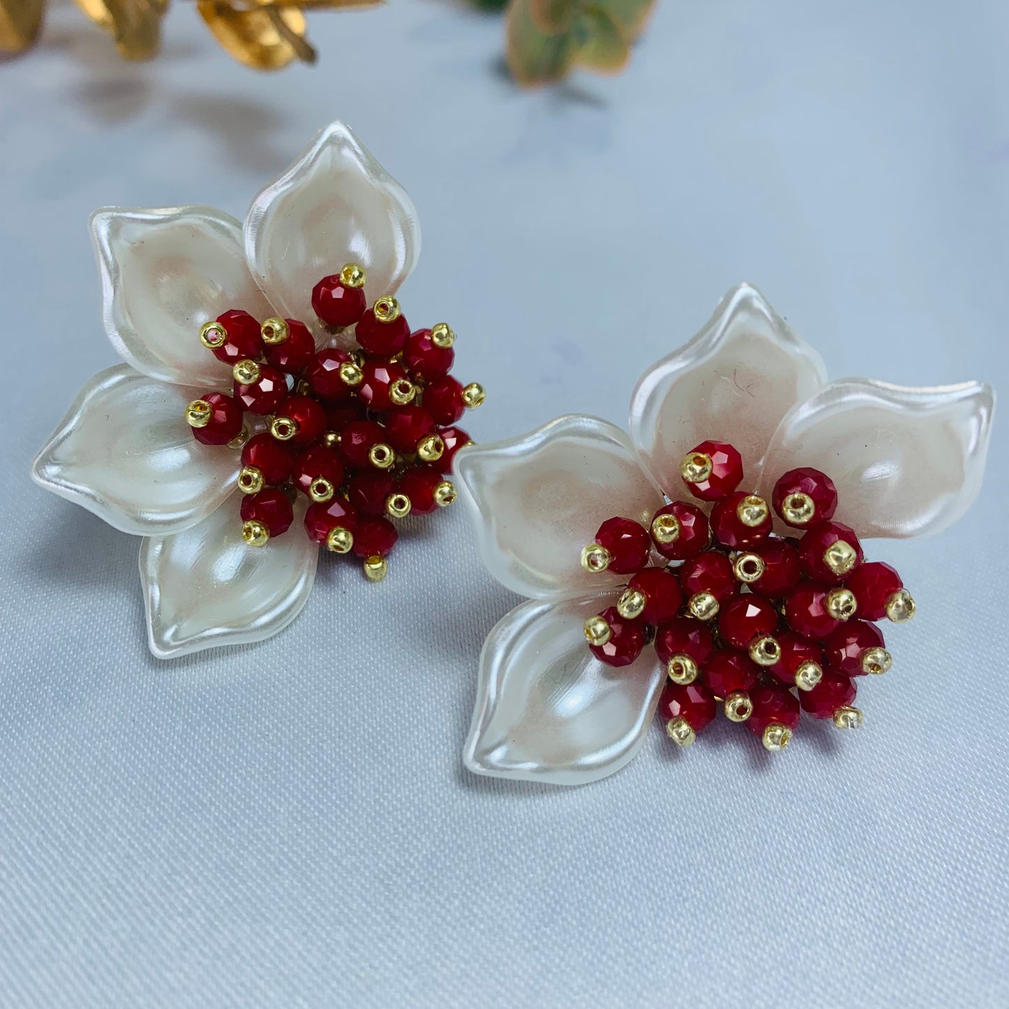 Leaf Earrings (Rojo)